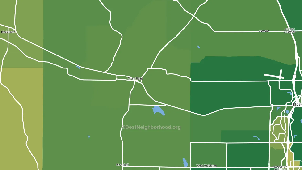 Cross Plains, WI block-group voter-turnout map