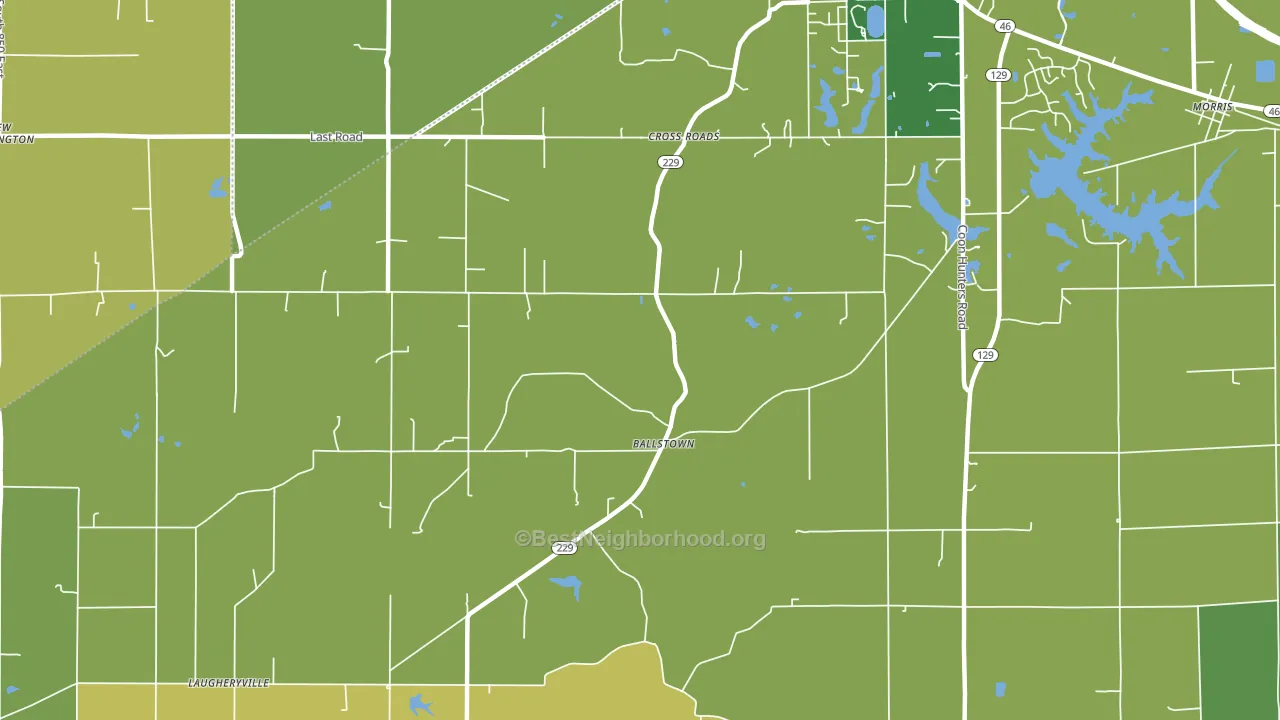 Cross Roads, IN block-group voter-turnout map