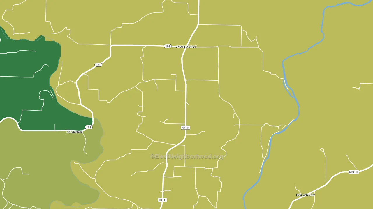 Cross Roads, MO block-group voter-turnout map