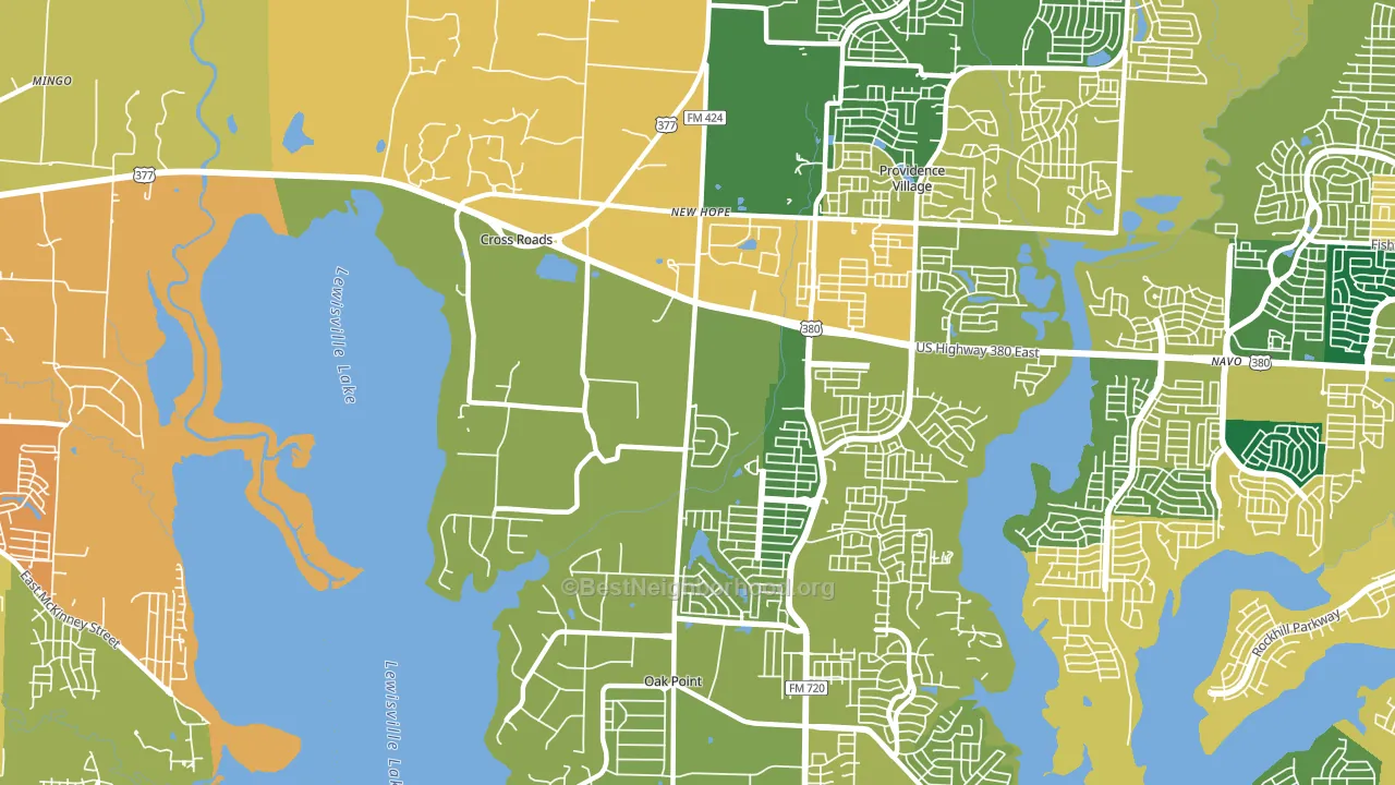 Cross Roads, TX block-group voter-turnout map