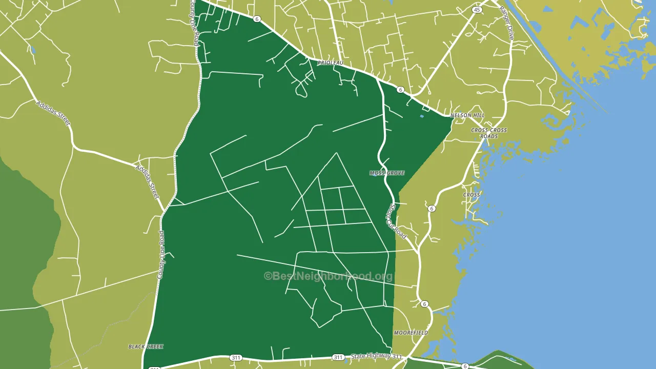 Cross, SC block-group voter-turnout map