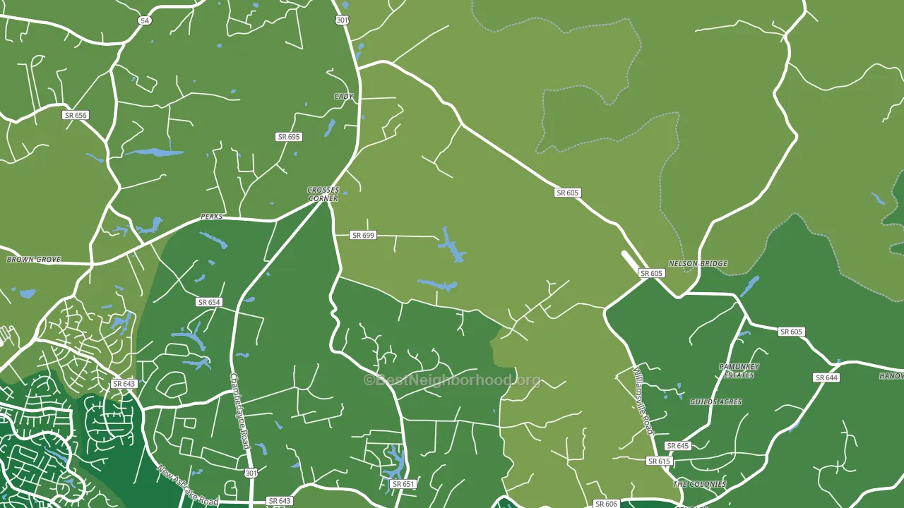Crosses Corner, VA block-group voter-turnout map
