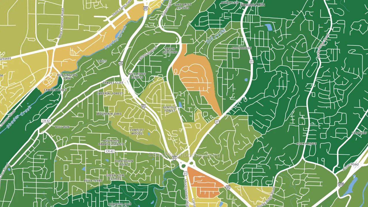 Crossgate, Vestavia Hills, AL block-group voter-turnout map