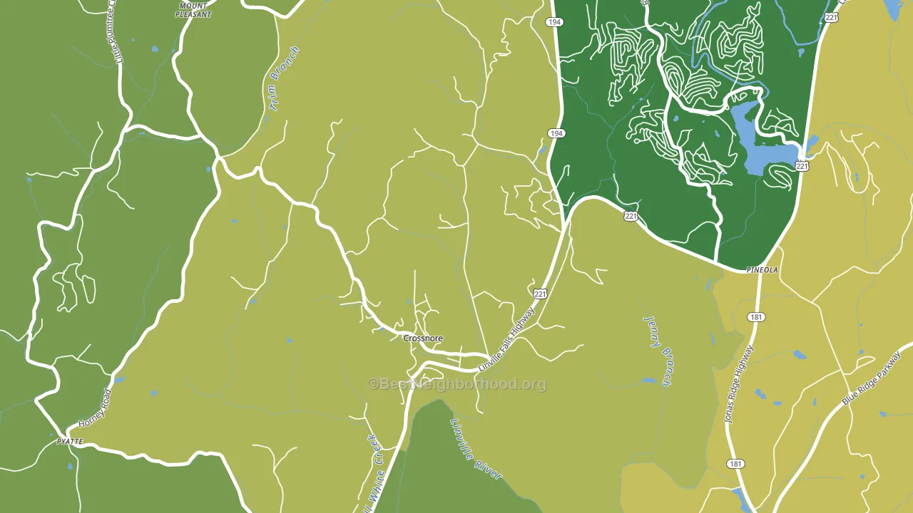 Crossnore, NC block-group voter-turnout map