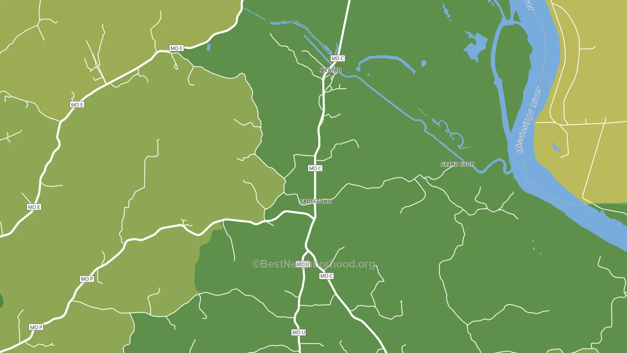 Crosstown, MO block-group voter-turnout map