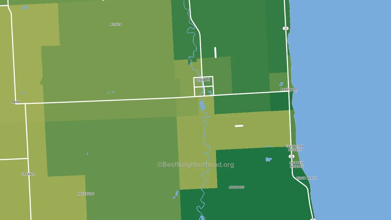 Croswell, MI block-group voter-turnout map