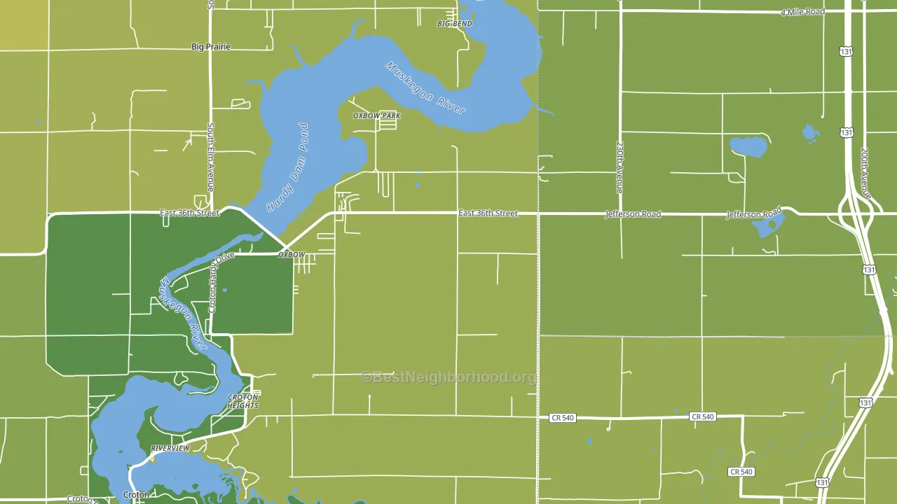 Croton Heights, MI block-group voter-turnout map