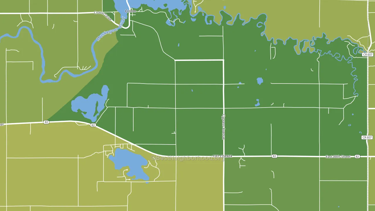 Croton, MI block-group voter-turnout map