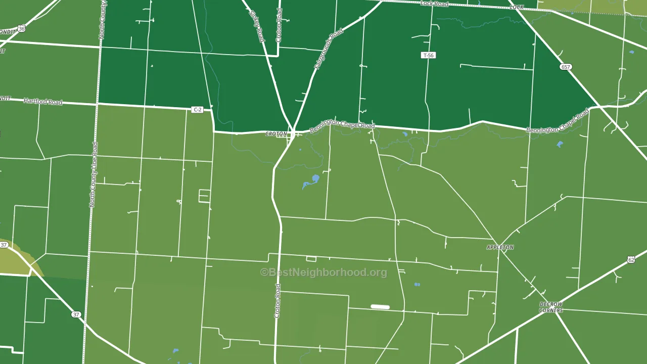 Croton, OH block-group voter-turnout map