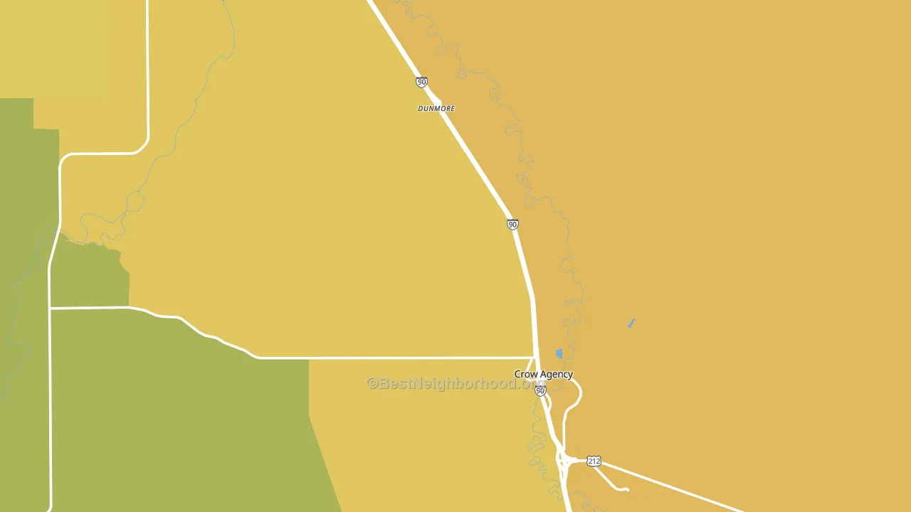 Crow Agency, MT block-group voter-turnout map