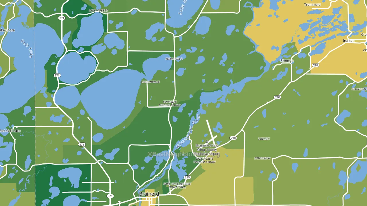 Crow Wing County, MN block-group voter-turnout map