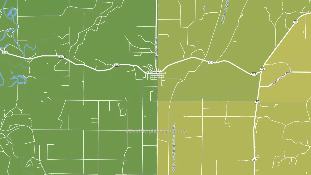 Crowder, MS block-group voter-turnout map