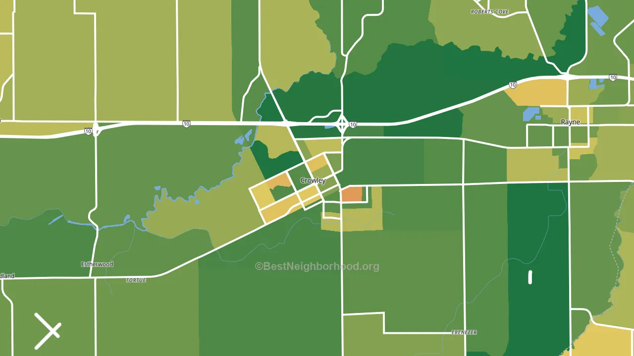 Crowley, LA block-group voter-turnout map