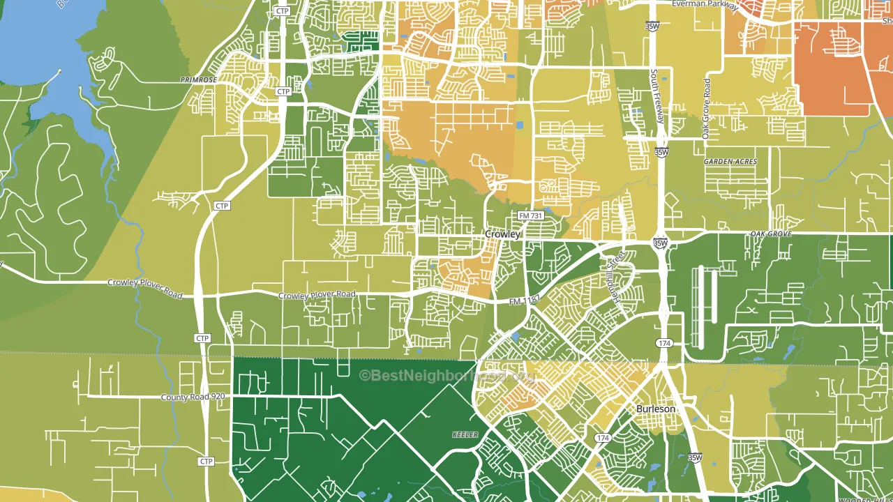Crowley, TX block-group voter-turnout map