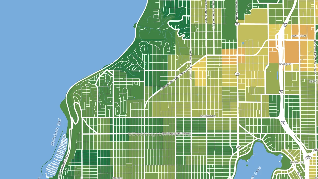 Crown Hill, Seattle, WA block-group voter-turnout map