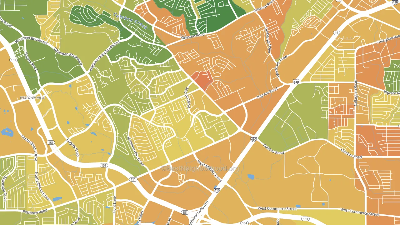 Crown Meadows, San Antonio, TX block-group voter-turnout map