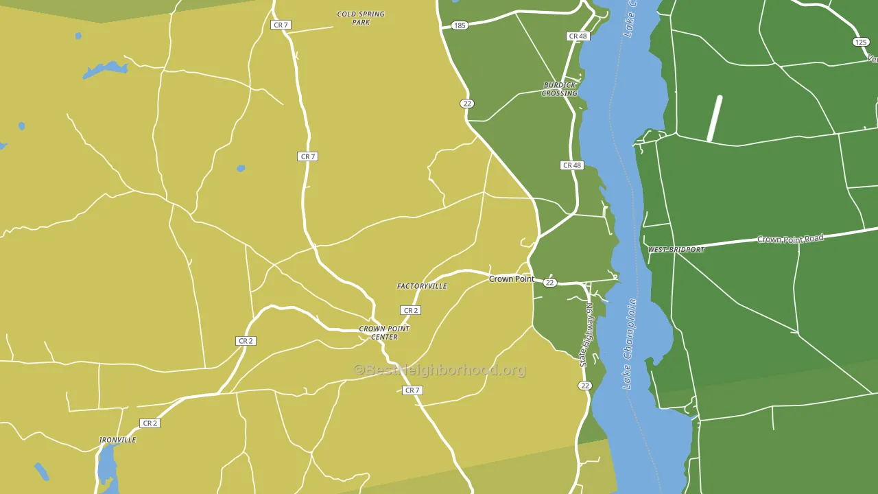 Crown Point, NY block-group voter-turnout map