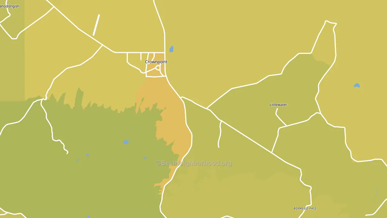 Crownpoint, NM block-group voter-turnout map
