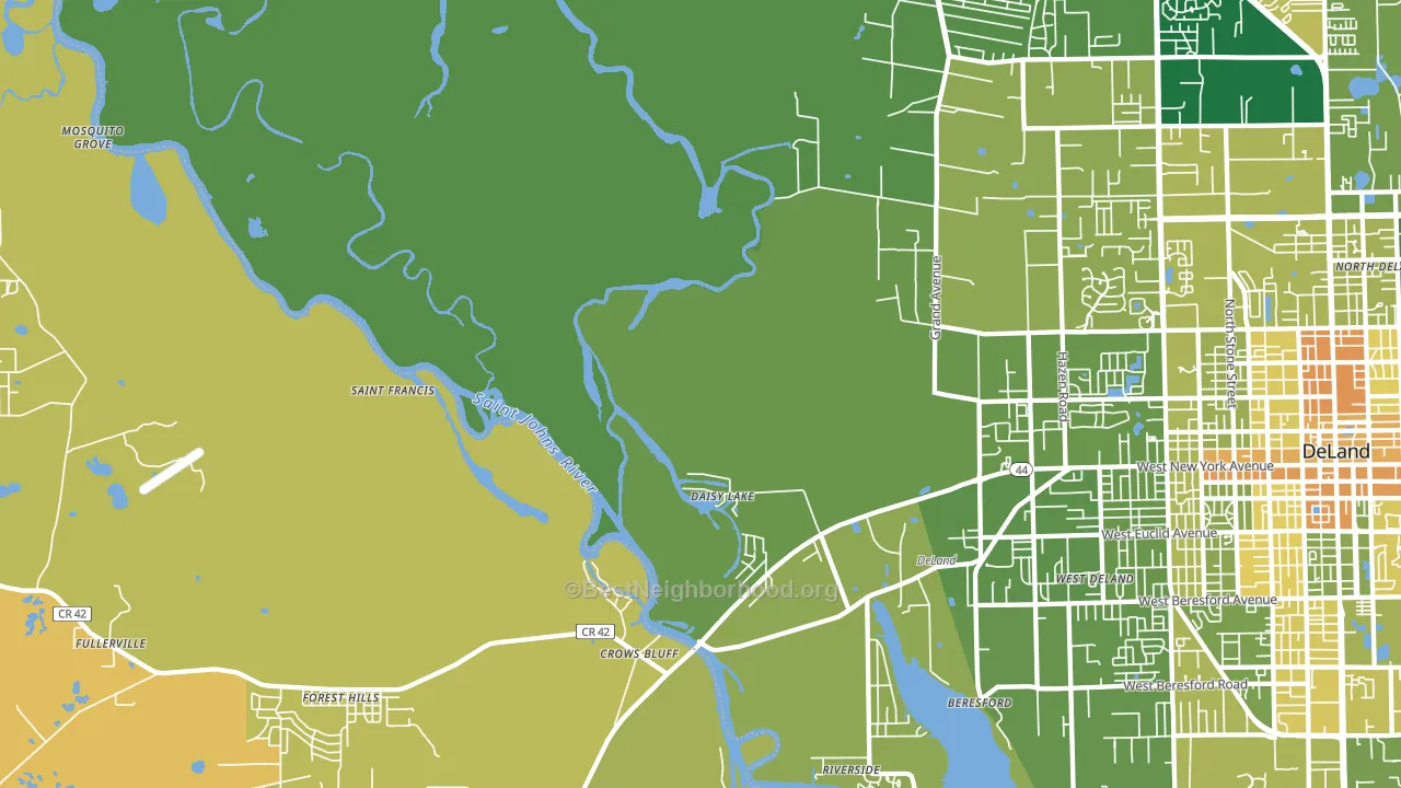 Crows Bluff, FL block-group voter-turnout map