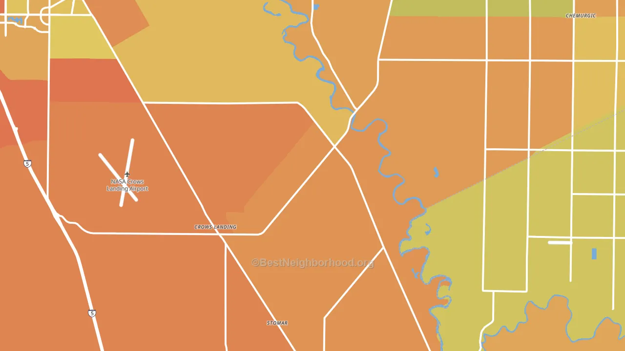 Crows Landing, CA block-group voter-turnout map