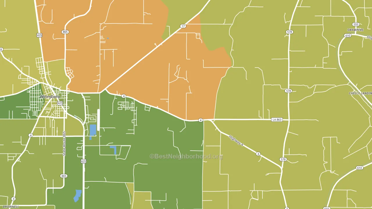 Crowville, LA block-group voter-turnout map