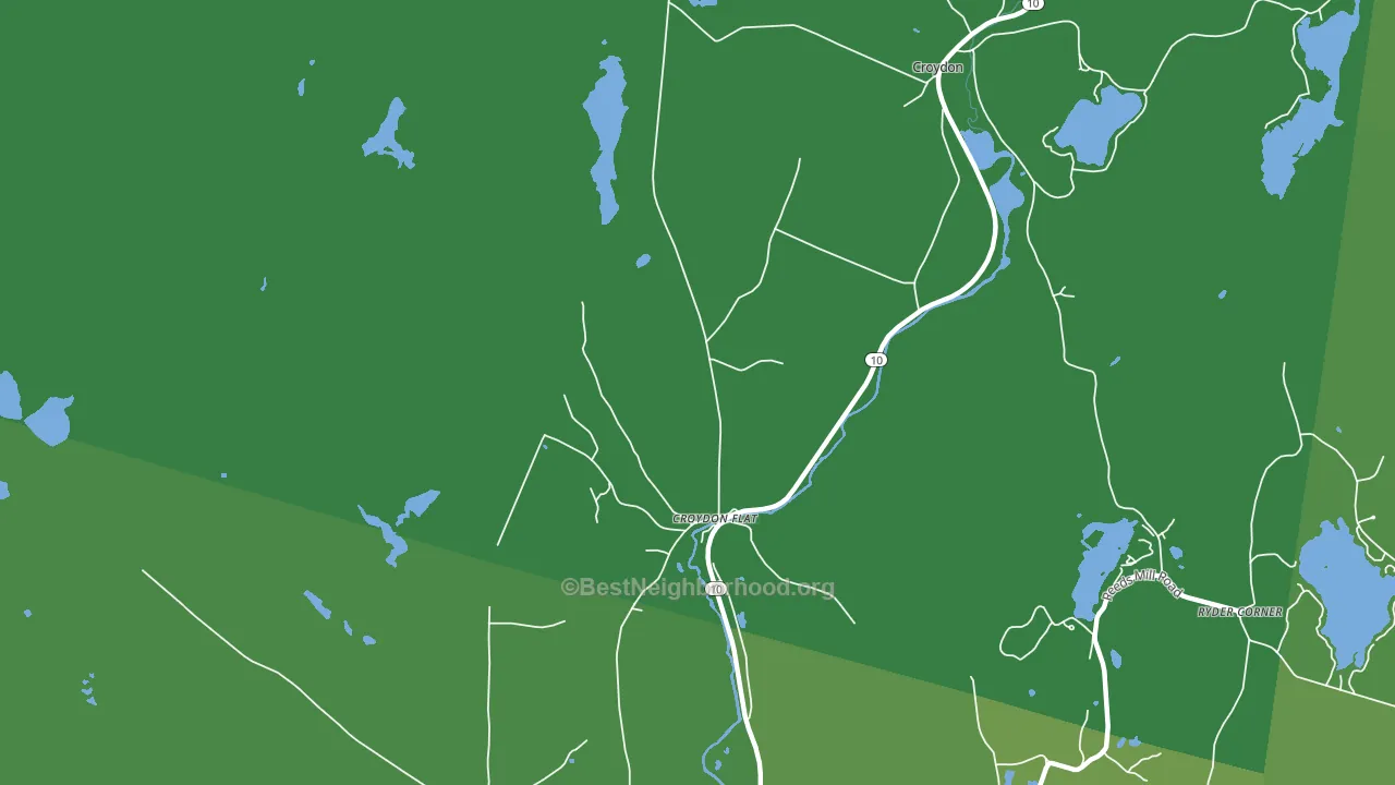 Croydon Flat, NH block-group voter-turnout map