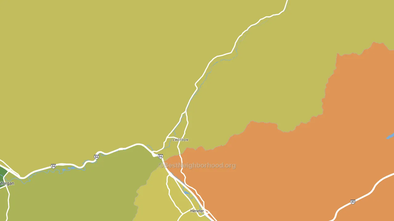 Croydon, UT block-group voter-turnout map