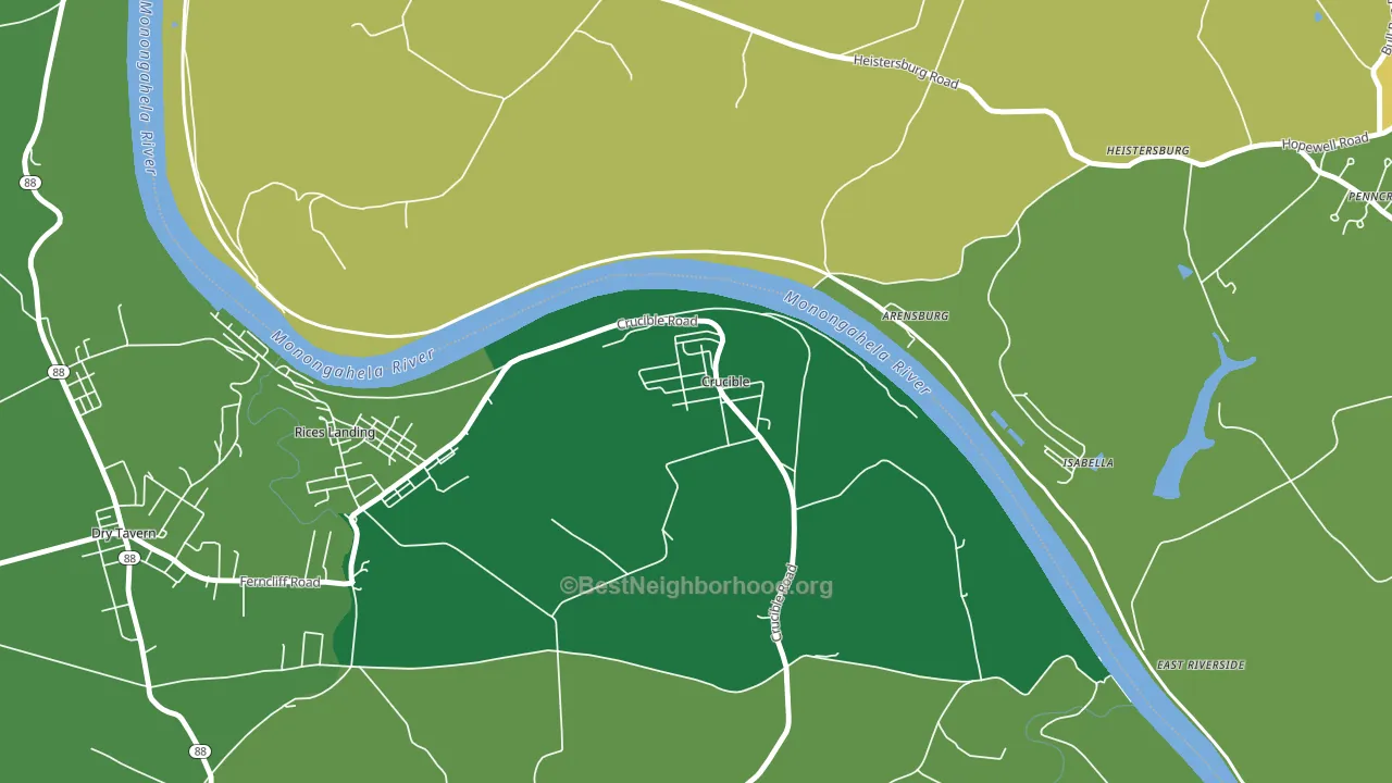 Crucible, PA block-group voter-turnout map