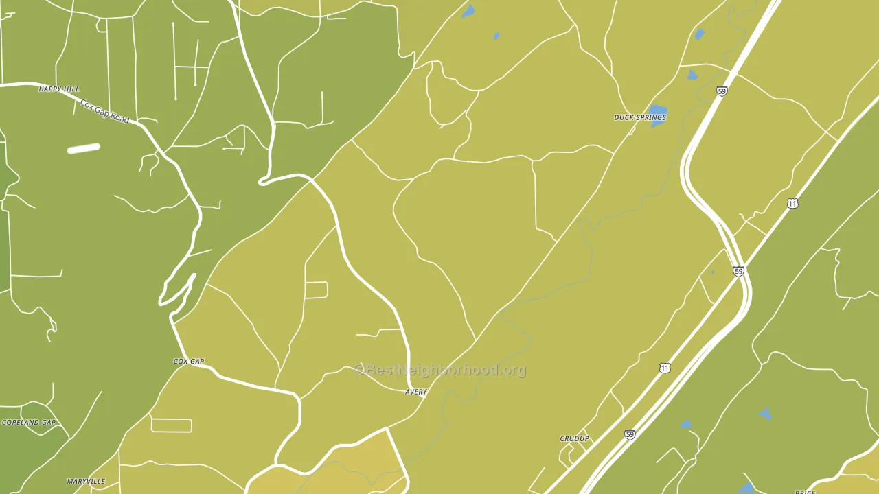 Crudup, AL block-group voter-turnout map
