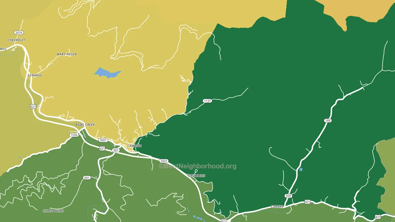Crummies, KY block-group voter-turnout map