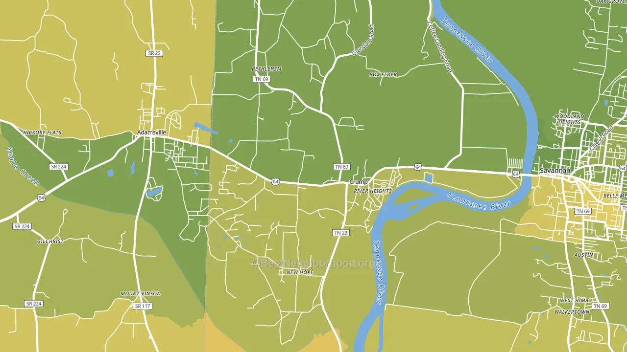 Crump, TN block-group voter-turnout map