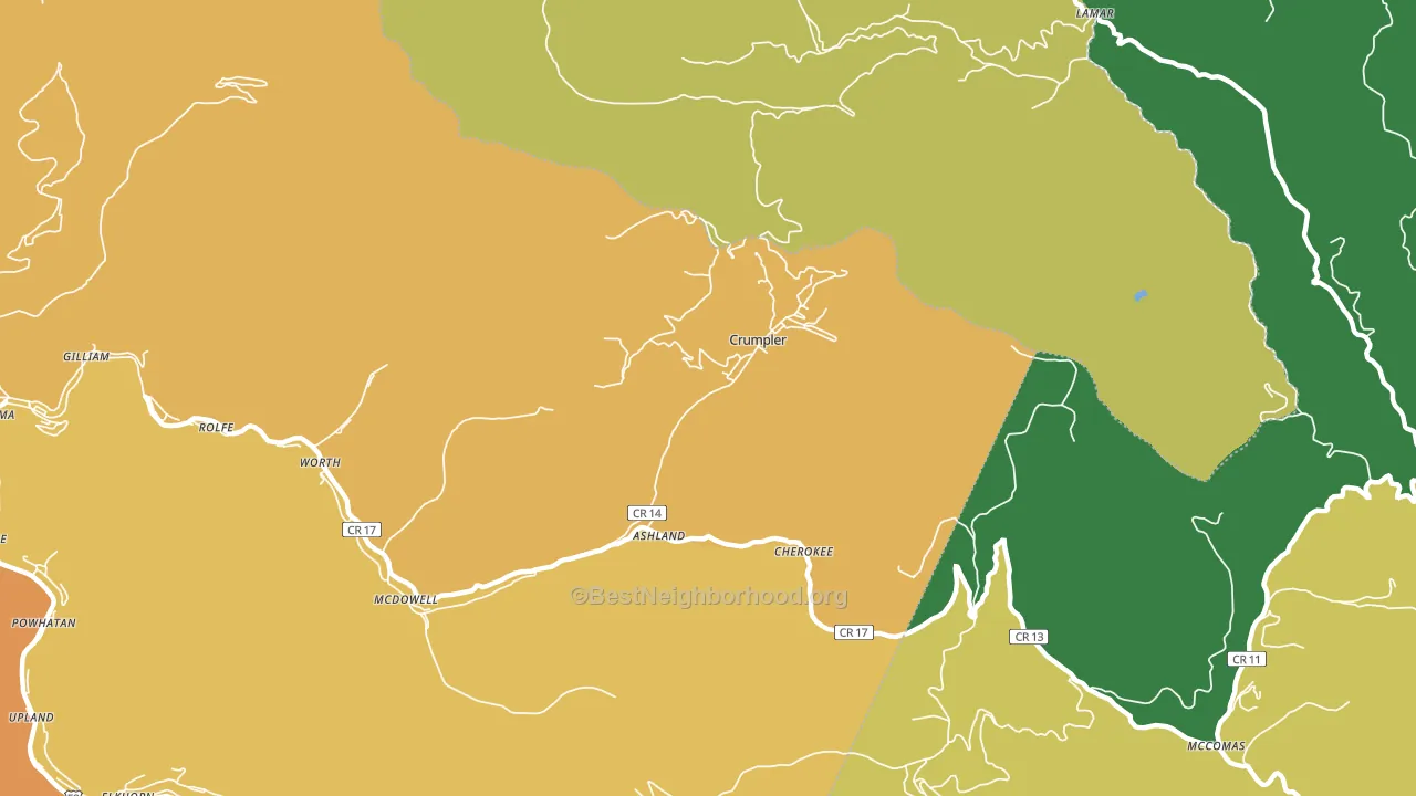 Crumpler, WV block-group voter-turnout map