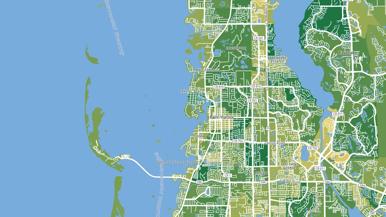 Crystal Beach, FL block-group voter-turnout map