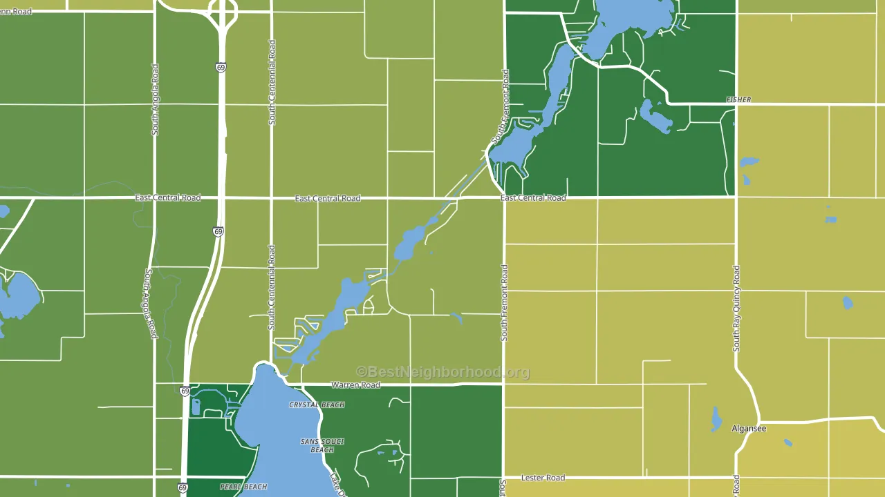 Crystal Beach, MI block-group voter-turnout map