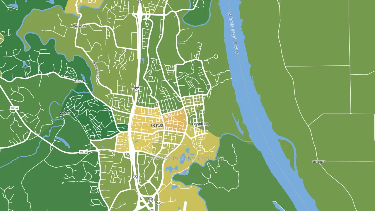 Crystal City, MO block-group voter-turnout map