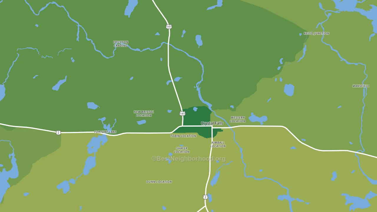 Crystal Falls, MI block-group voter-turnout map