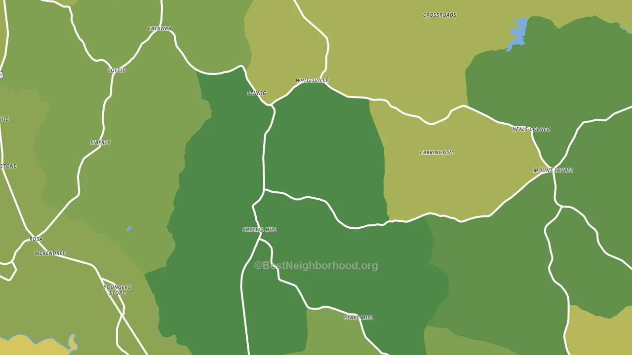 Crystal Hill, VA block-group voter-turnout map