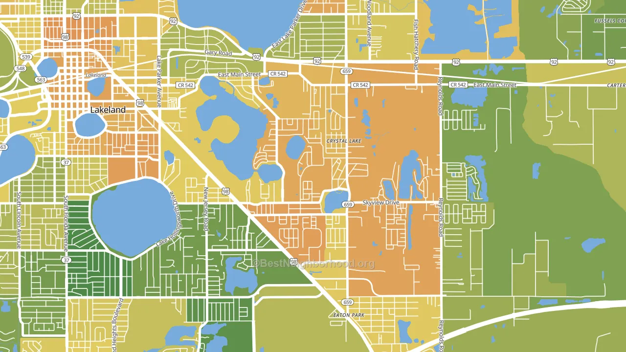 Crystal Lake, FL block-group voter-turnout map