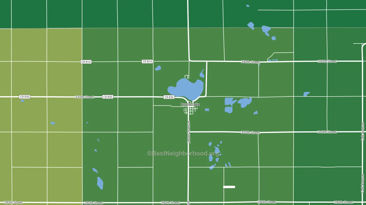Crystal Lake, IA block-group voter-turnout map