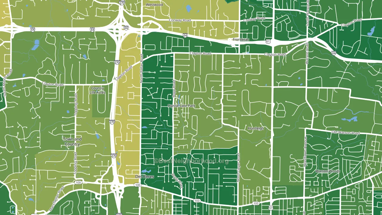 Crystal Lake Park, MO block-group voter-turnout map