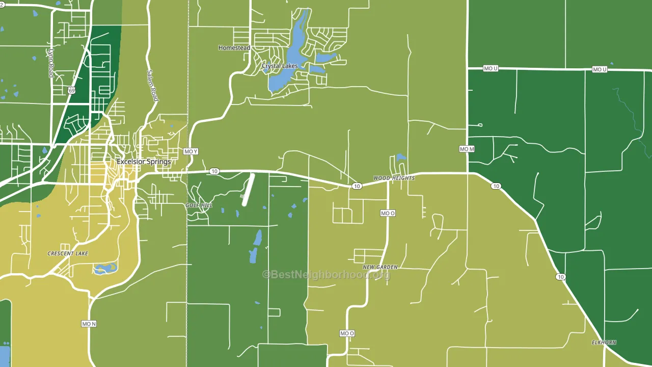 Crystal Lakes, MO block-group voter-turnout map