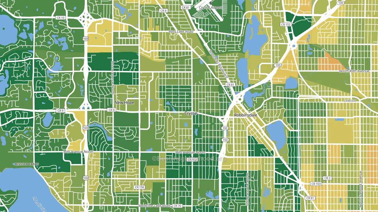 Crystal, MN block-group voter-turnout map