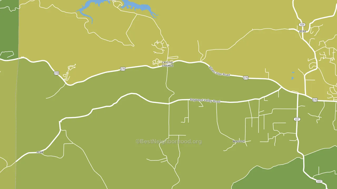 Crystal Springs, AR block-group voter-turnout map
