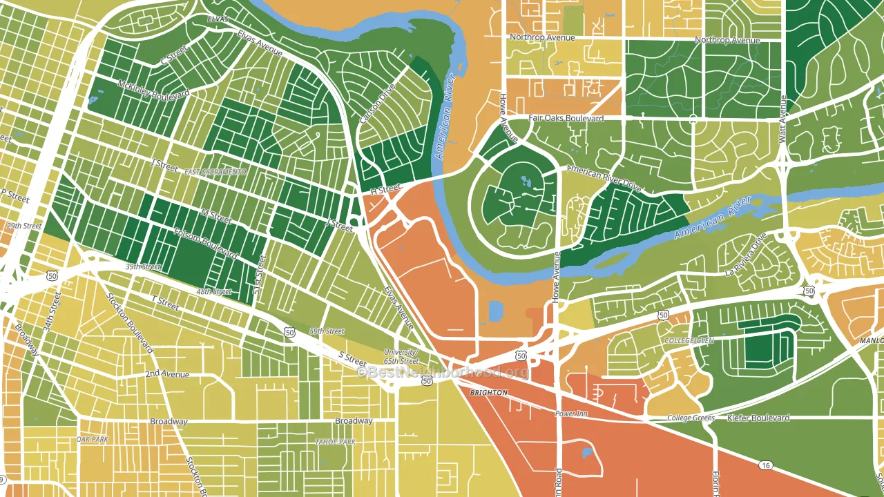 Csus, Sacramento, CA block-group voter-turnout map