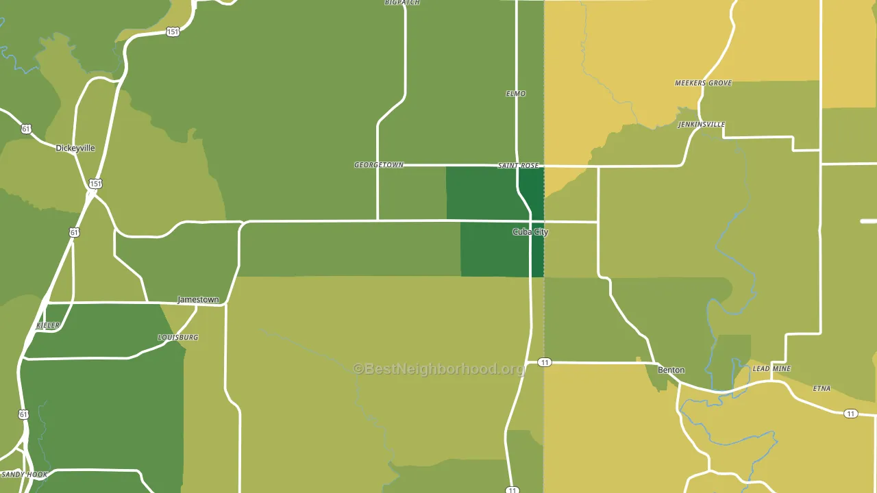 Cuba City, WI block-group voter-turnout map