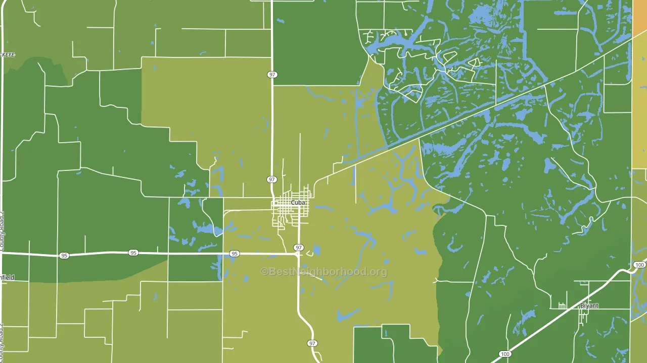 Cuba, IL block-group voter-turnout map