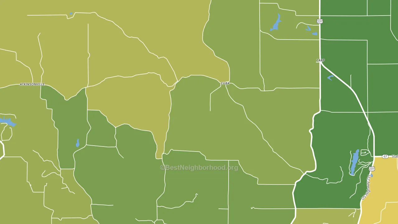 Cuba, IN block-group voter-turnout map