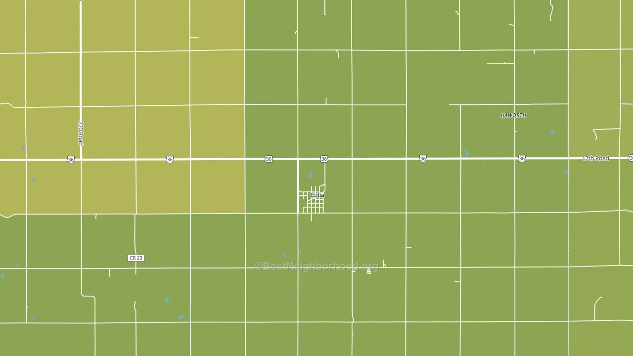 Cuba, KS block-group voter-turnout map