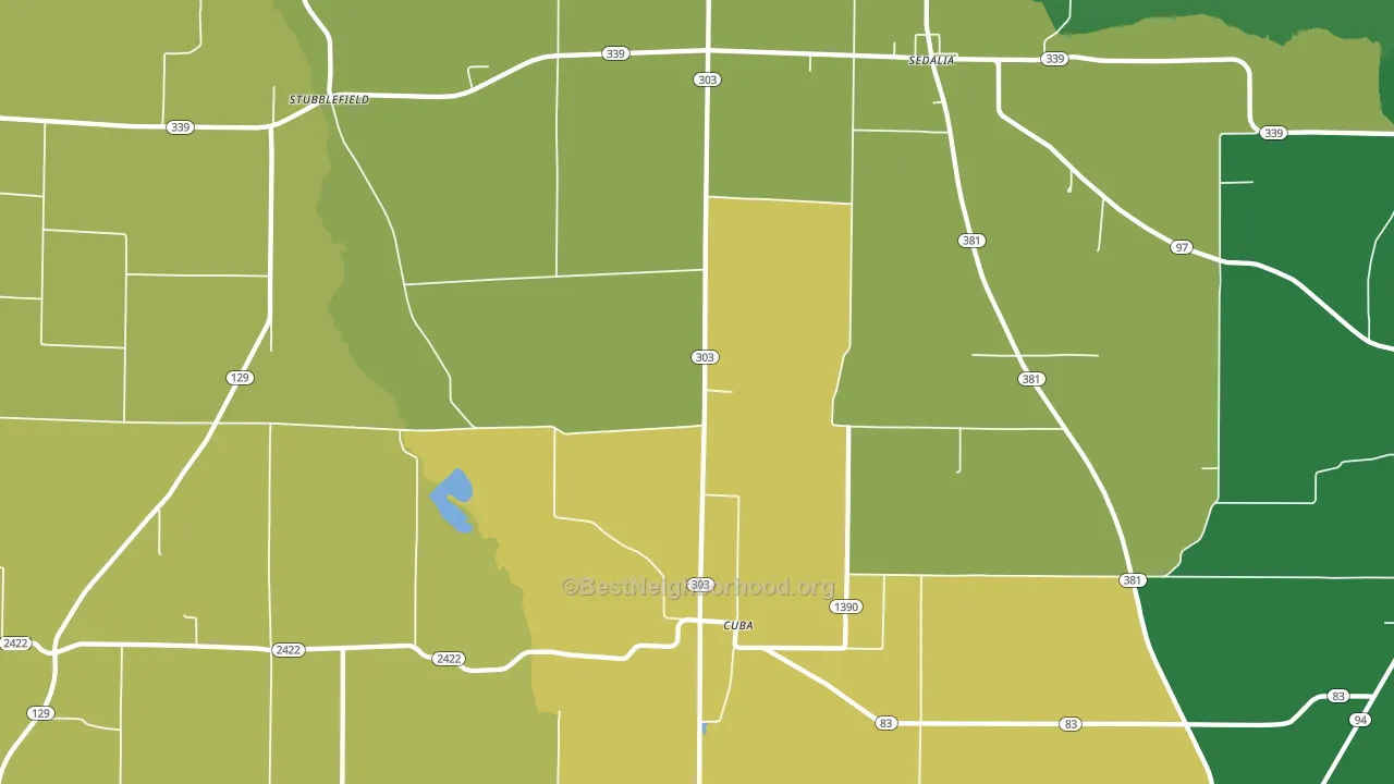 Cuba, KY block-group voter-turnout map