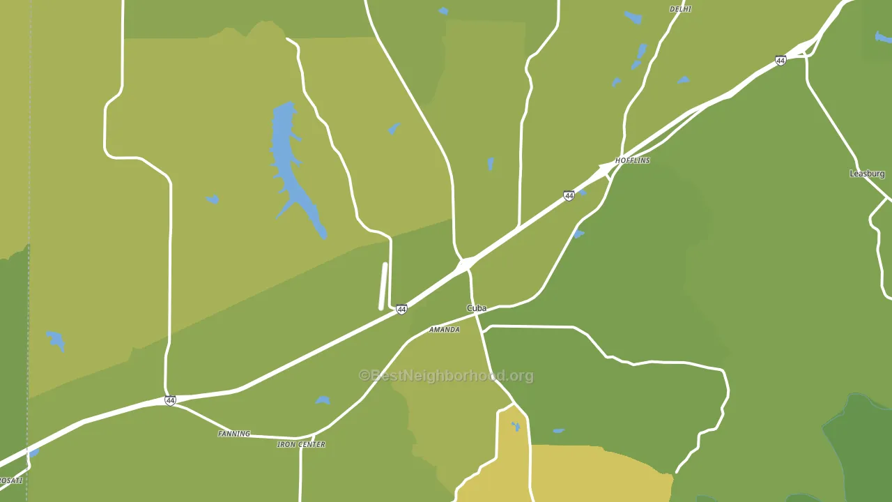 Cuba, MO block-group voter-turnout map